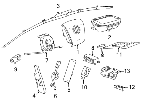 2015 Buick Regal Airbag Assembly, Rear Seat Bolster (Lh) Diagram for 23119182