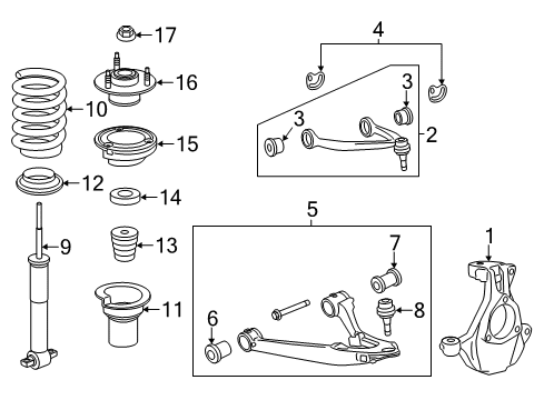 2018 GMC Yukon XL Front Suspension, Control Arm Diagram 2 - Thumbnail