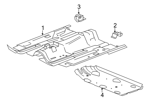 2019 Chevy Impala Reinforcement Assembly, Floor Panel Rear Inner (Front Seat Diagram for 22959912