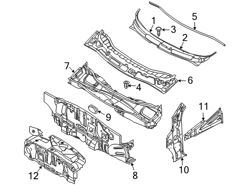 2006 Chevy Aveo Insulator,Dash Panel Outer Diagram for 96538344