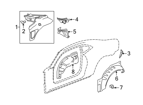 2015 Chevy Camaro Panel Assembly, Quarter Inner Diagram for 92236905