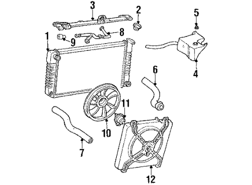 1992 Chevy Lumina APV Inlet Radiator Coolant Hose Assembly Diagram for 10135673