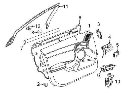 2012 Chevy Caprice Cover,Front Side Door Window Frame Diagram for 92290454