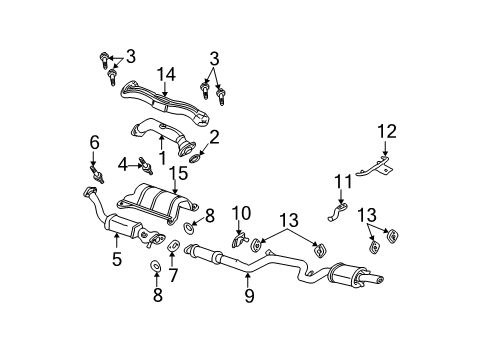 2003 Chevy Monte Carlo Exhaust Muffler Assembly (W/ Exhaust Pipe & Tail Pipe) Diagram for 15241771