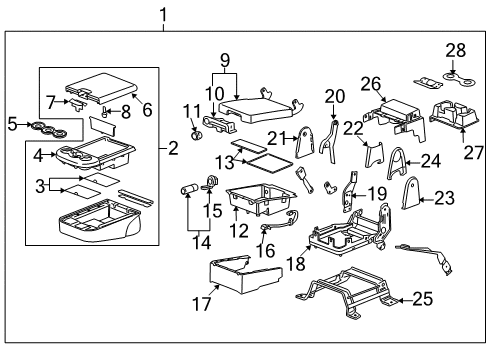 2008 Chevy Silverado 3500 HD Front Seat Components Diagram 6 - Thumbnail