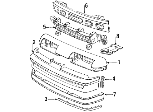 1988 Pontiac Sunbird Front Bumper Diagram