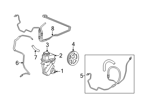 2007 Chevy Monte Carlo P/S Pump & Hoses, Steering Gear & Linkage Diagram