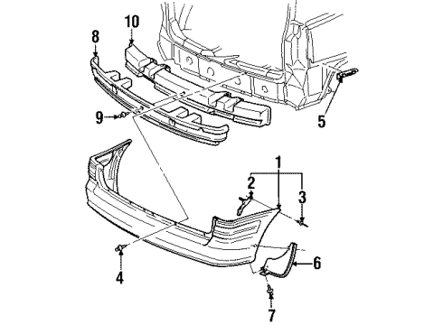 1998 Oldsmobile Silhouette Rear Bumper Diagram