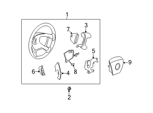 2007 Saturn Outlook Steering Column, Steering Wheel Diagram 3 - Thumbnail