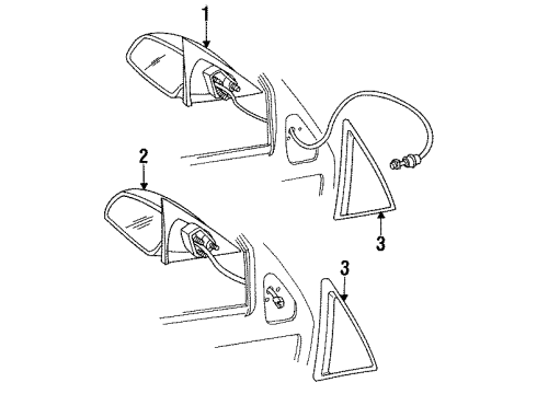 1992 Buick Skylark Switch Assembly, Outside Rear View Mirror Remote Control *Block/Wht Diagram for 22546551