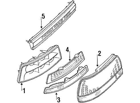 1993 Pontiac Grand Prix Lens,Tail Lamp 0Tr Diagram for 16521418