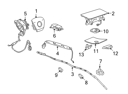 2012 Cadillac Escalade Air Bag Components Diagram 2 - Thumbnail