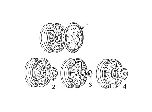 1997 Buick Regal Wheel Covers & Trim Diagram