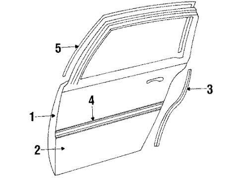 1990 Oldsmobile Cutlass Calais Molding Kit, Rear Door Rh Diagram for 12394352