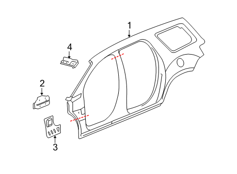 2010 Saturn Outlook Reinforcement Assembly, Front Side Door Upper Hinge (Body S Diagram for 20759535