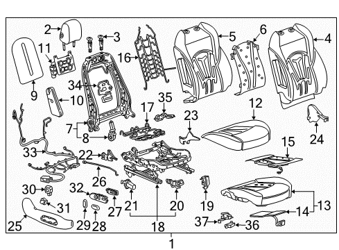 2019 Buick LaCrosse Cover Assembly, Front Seat Back *Shale Diagram for 26219159