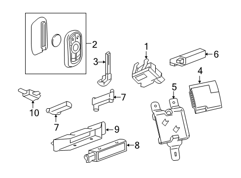 2023 GMC Terrain TRANSMITTER ASM-R/CON DR LK & THEFT DTRNT Diagram for 13547799