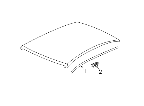 2011 Chevy Volt Molding, Roof Panel Joint Finish *Anthracite Diagram for 22756385