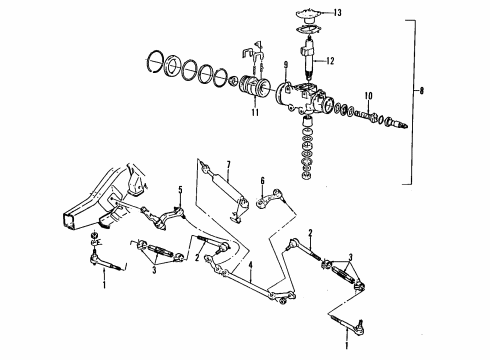 1992 Chevy C1500 P/S Pump & Hoses, Steering Gear & Linkage Diagram 2 - Thumbnail