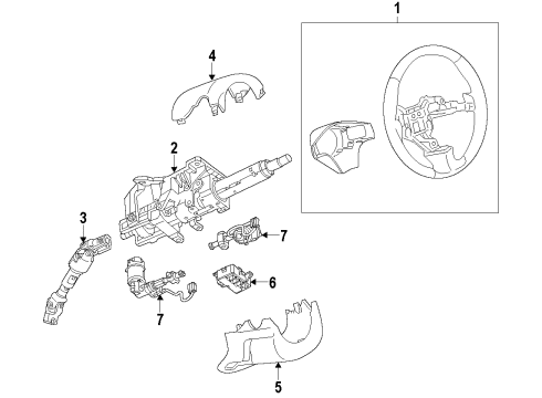 2017 Cadillac XTS Steering Column, Steering Wheel & Trim Diagram 2 - Thumbnail