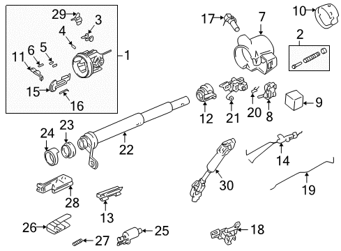 1993 GMC Safari Switch Assembly, Steering Column Pivot & Pulse Diagram for 26020403