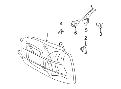 2005 Chevy Venture Park & Side Marker Lamps Diagram