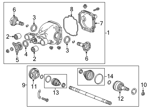 2015 Cadillac CTS Axle & Differential - Rear Diagram