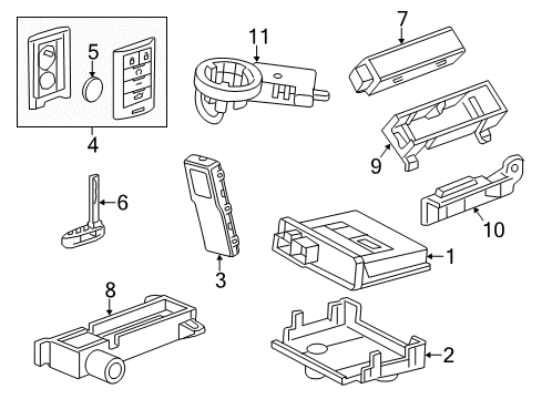 2016 Cadillac ELR Transmitter Assembly, Remote Control Door Lock & Theft Deterrent Diagram for 23434879