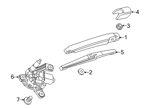 2018 Chevy Cruze Rear Wiper Components Diagram