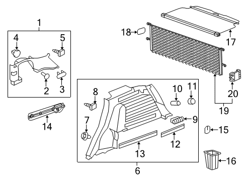 2013 Chevy Captiva Sport Interior Trim - Quarter Panels Diagram