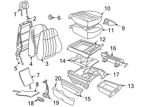 2005 Pontiac Montana Cover Asm,Passenger Seat Cushion *Neutral Diagram for 89042695