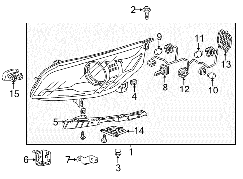 2014 Chevy Malibu Cover Assembly, Headlamp Bulb Access Diagram for 20928263