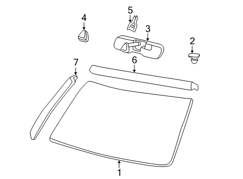 2005 GMC Envoy XL Mirror Assembly, Inside Rear View Diagram for 15144171