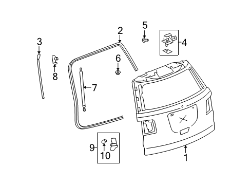 2010 Saturn Outlook Gate & Hardware Diagram