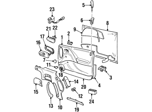 1999 Cadillac Catera Interior Trim - Front Door Diagram