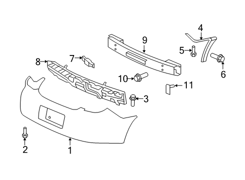 2007 Saturn Aura Rear Bumper Diagram