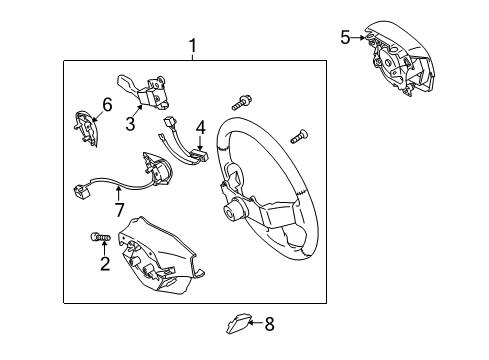 2009 Pontiac Vibe Cover,Steering Wheel Opening *Gray Diagram for 19204915