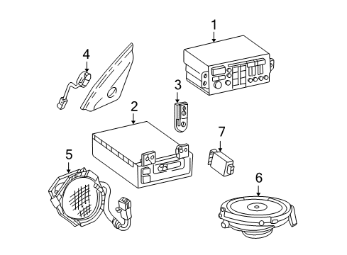 2002 Pontiac Grand Am Speaker Assembly, Radio Front Side Door Diagram for 22679880