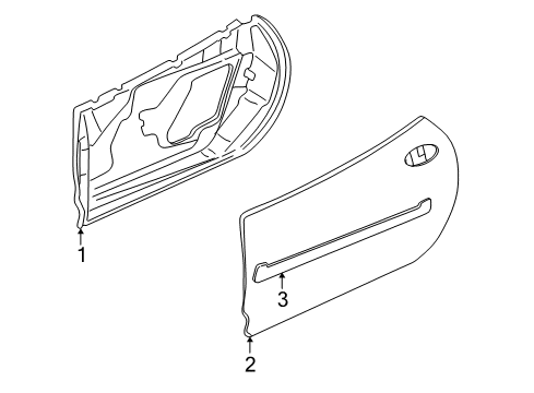 2004 Chevy Corvette Door & Components, Exterior Trim Diagram