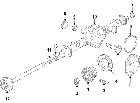 2019 GMC Sierra 1500 Axle Assembly, Rear Diagram for 84980888