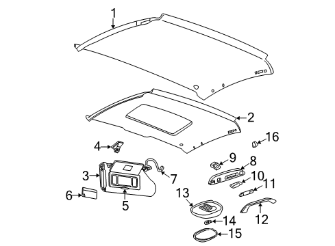 2003 Buick Regal Lens, Dome Lamp Diagram for 22583620