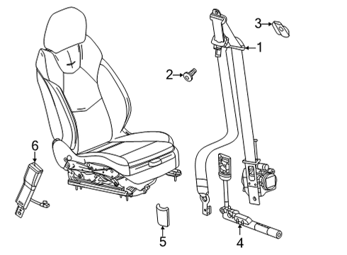 2023 Cadillac CT4 Front Seat Belts Diagram