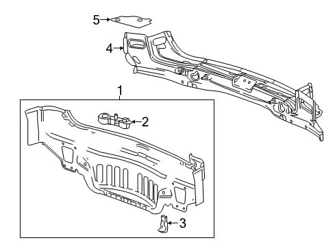 2018 Buick Enclave Baffle Assembly, Quarter Lower Panel Diagram for 23287372