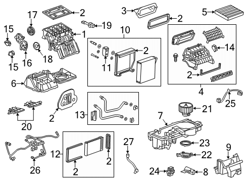 2014 Buick Encore Heater Core & Control Valve Diagram