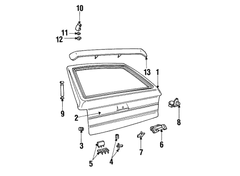 1989 Pontiac LeMans Rear Compartment Lid Lock (N08) Diagram for 90197158