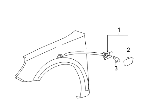 2008 Saturn Aura Side Repeater Lamps Diagram 2 - Thumbnail