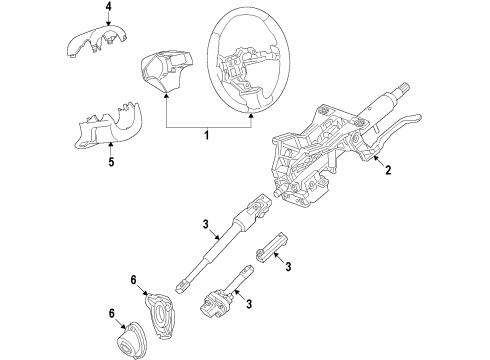 2014 Cadillac ATS Steering Wheel Assembly *Brownstone Diagram for 23114427