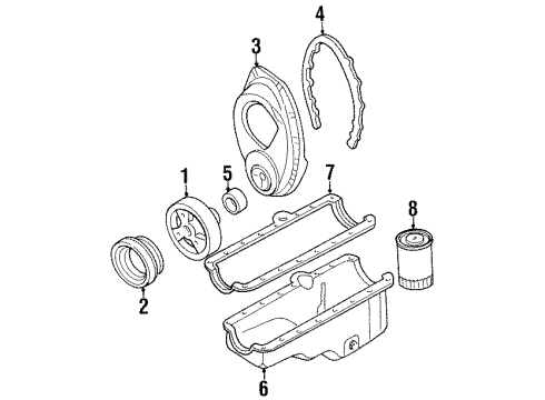 1989 GMC K1500 Engine Parts & Mounts, Timing, Lubrication System Diagram 5 - Thumbnail