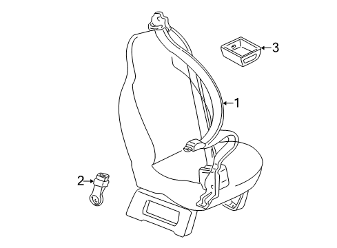 1999 Chevy Astro Rear Seat Belt Kit (Retractor Side) *Medium Duty*Pewter Diagram for 88955316