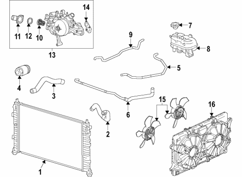 2020 GMC Sierra 1500 Cooling System, Radiator, Water Pump, Cooling Fan Diagram 9 - Thumbnail